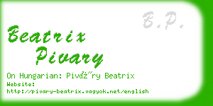 beatrix pivary business card